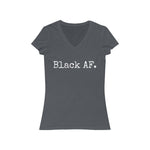 Load image into Gallery viewer, Black AF. Women&#39;s Jersey Short Sleeve V-Neck Tee
