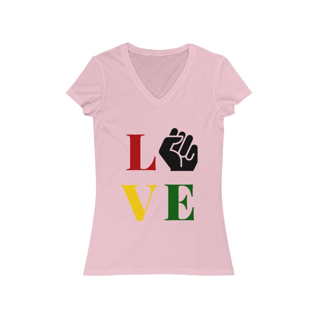 Power in Black Love V-Neck Tee