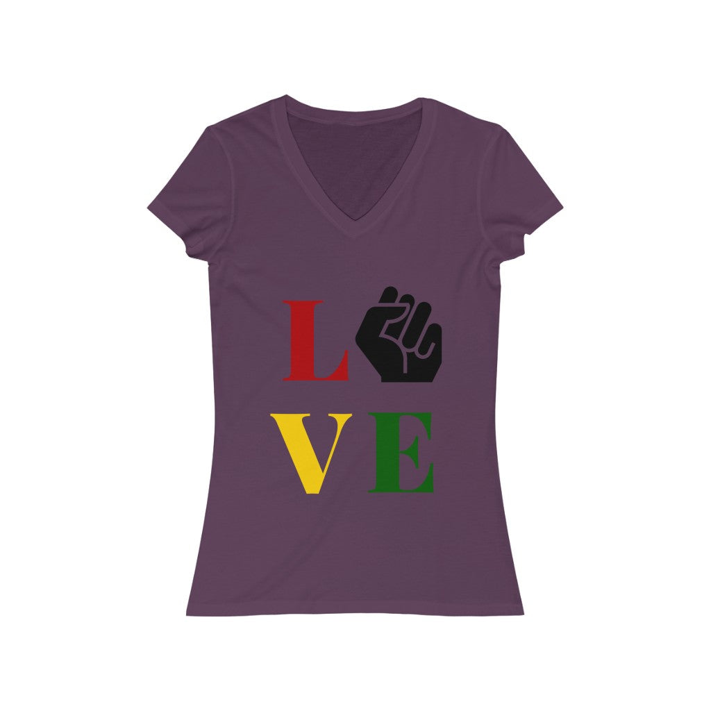 Power in Black Love V-Neck Tee