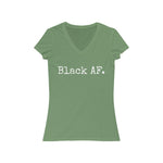 Load image into Gallery viewer, Black AF. Women&#39;s Jersey Short Sleeve V-Neck Tee
