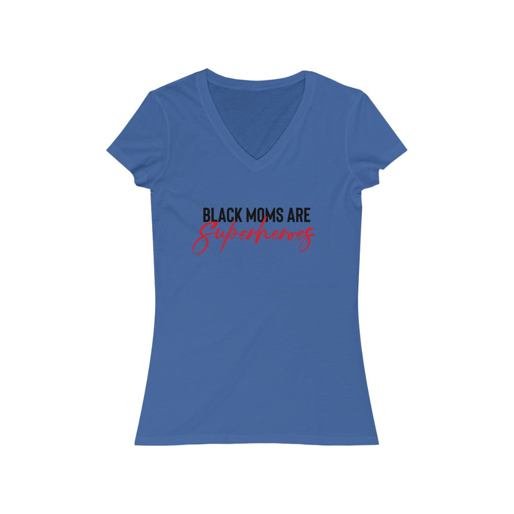 Black Moms Are Superheros V-Neck Tee