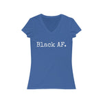 Load image into Gallery viewer, Black AF. Women&#39;s Jersey Short Sleeve V-Neck Tee
