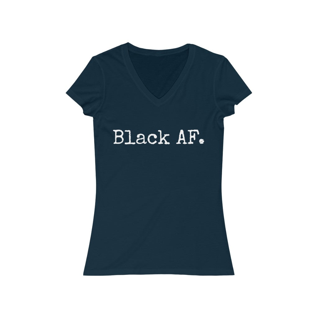 Black AF. Women's Jersey Short Sleeve V-Neck Tee