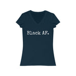 Load image into Gallery viewer, Black AF. Women&#39;s Jersey Short Sleeve V-Neck Tee
